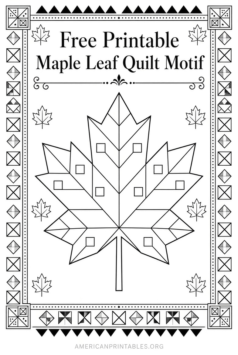 Free Printable Maple Leaf Quilt Pattern Guide (2)