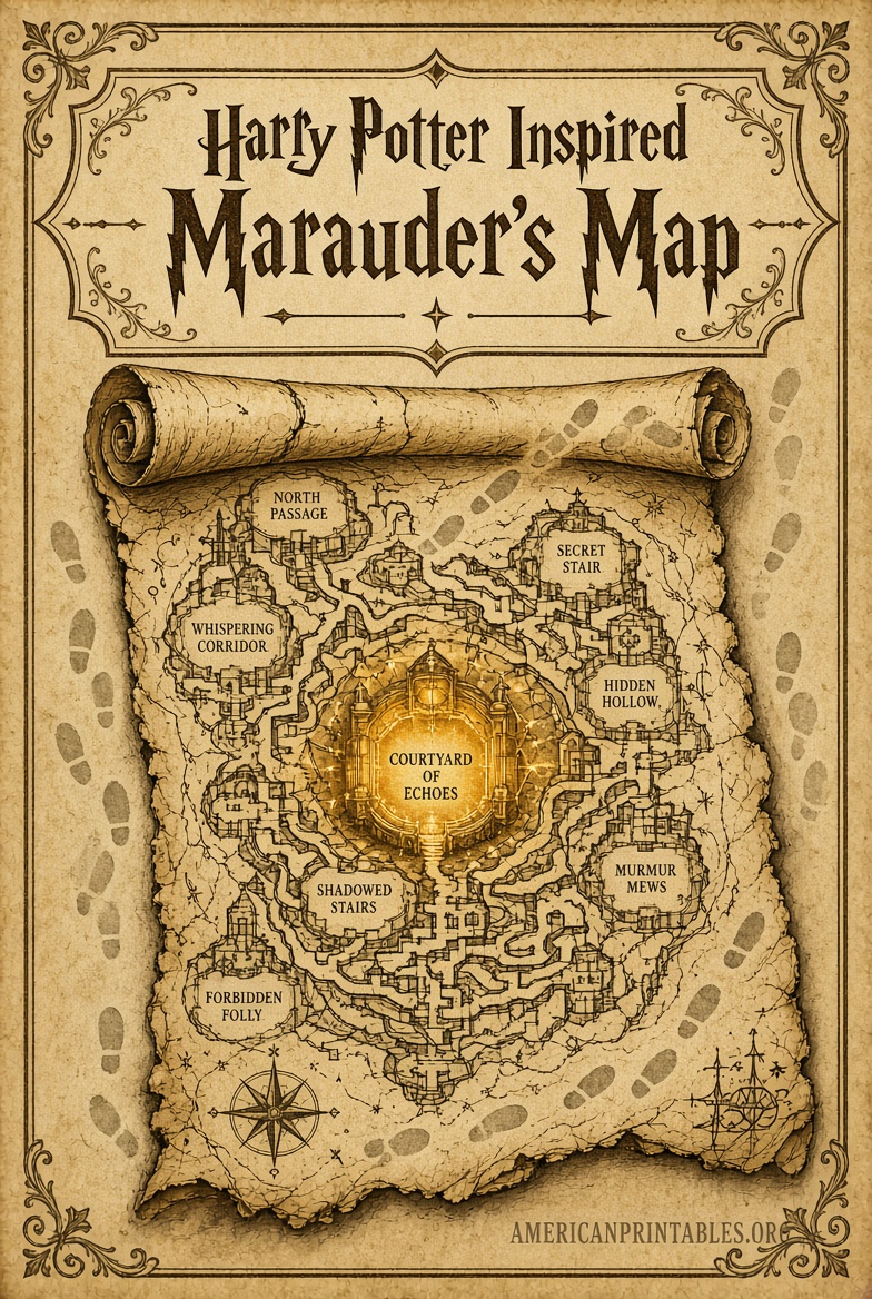 Free Printable Marauder's Map Guide (USA) (2)
