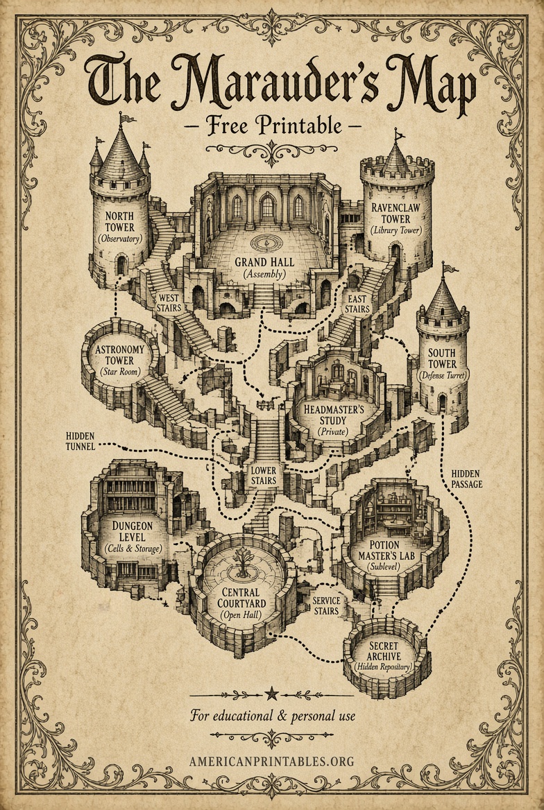 Free Printable Marauder's Map Guide (USA) (3)