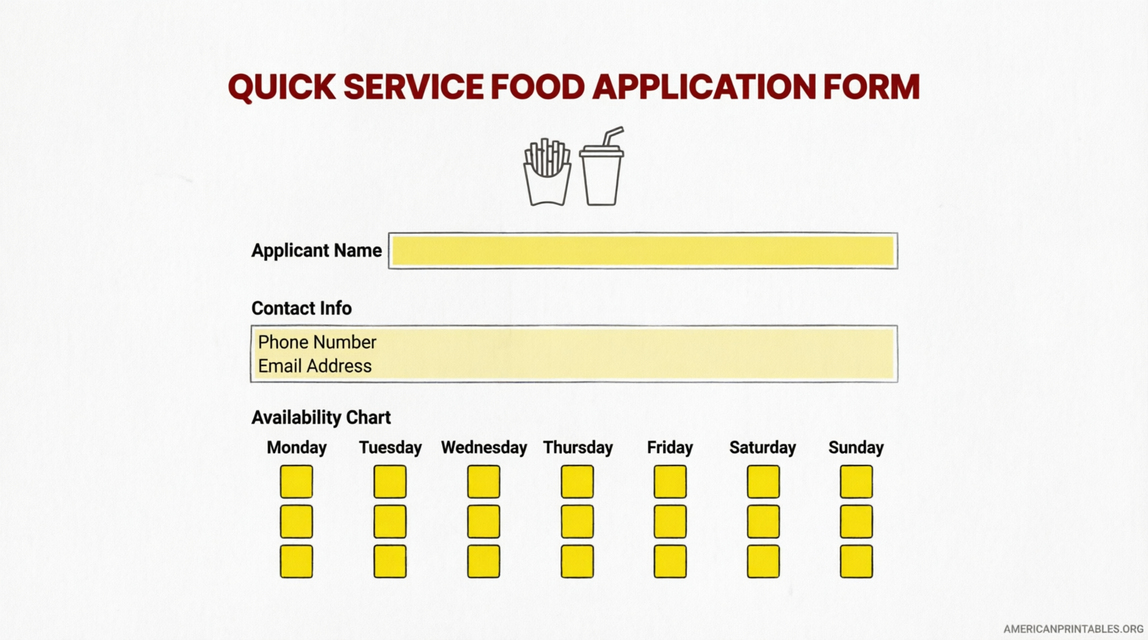 Free Printable McDonald's Job Application Form (2)