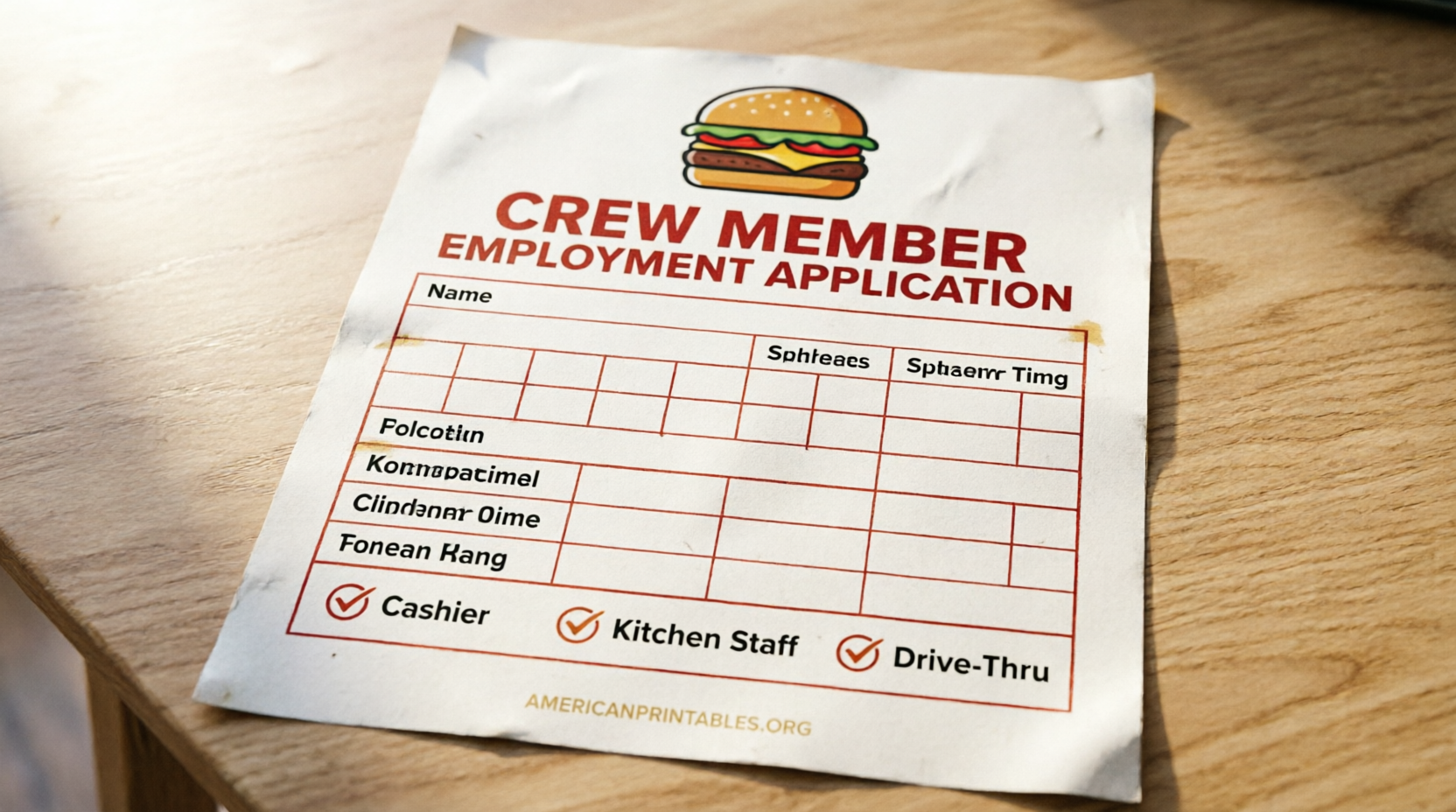 Free Printable McDonald's Job Application Form (4)