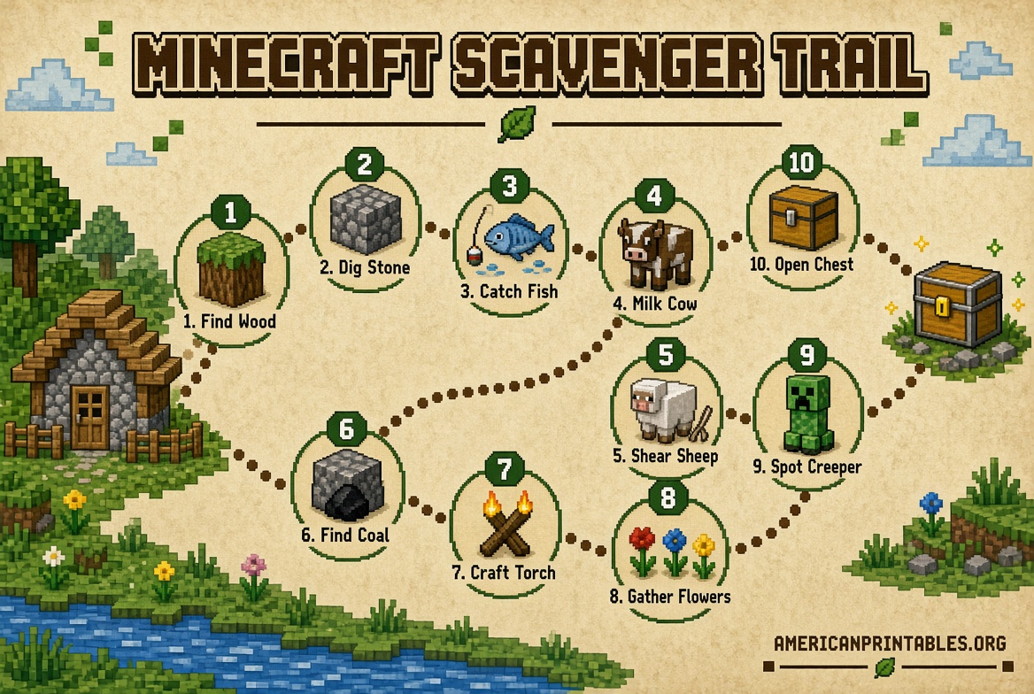 Free Printable Minecraft Scavenger Hunt for Kids (3)
