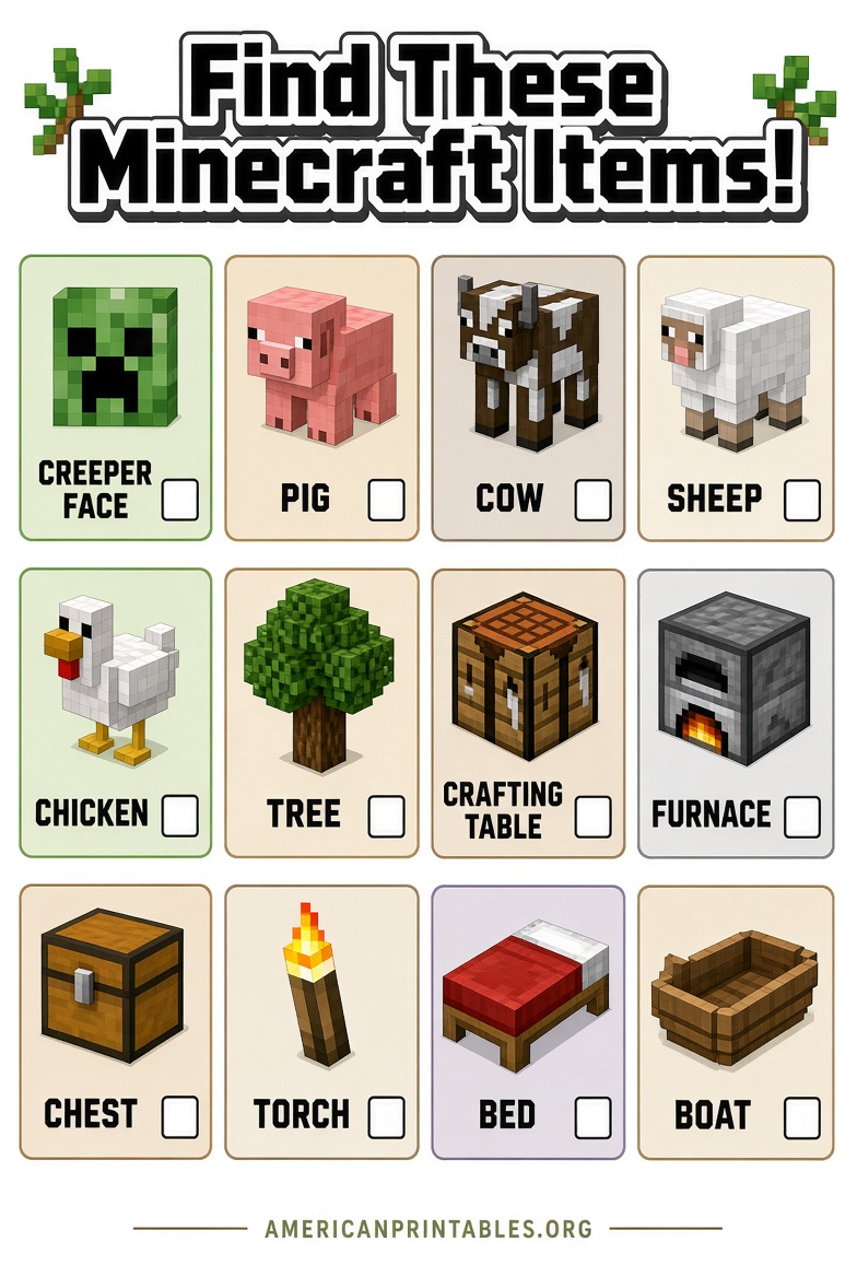 Free Printable Minecraft Scavenger Hunt for Kids (4)