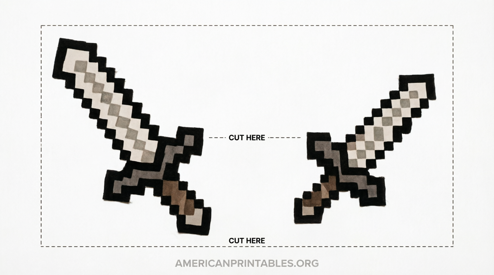 Free Printable Minecraft Sword Template Guide (2)