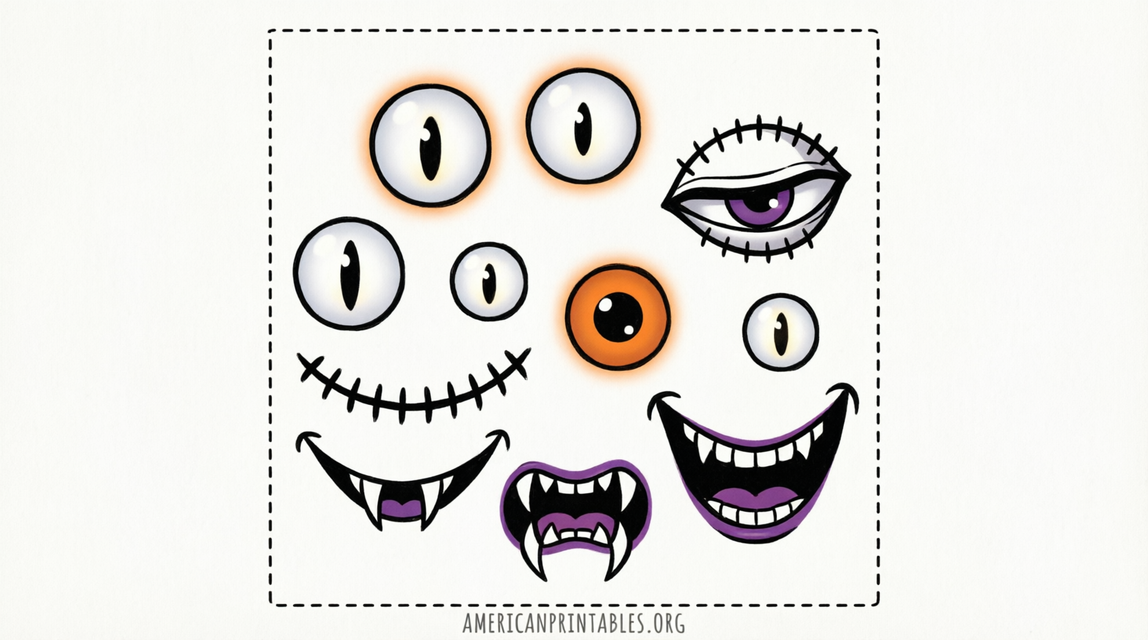 Free Printable Monster Eyes and Mouth (3)