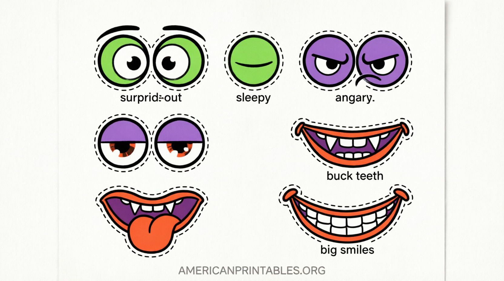 Free Printable Monster Eyes and Mouth (4)