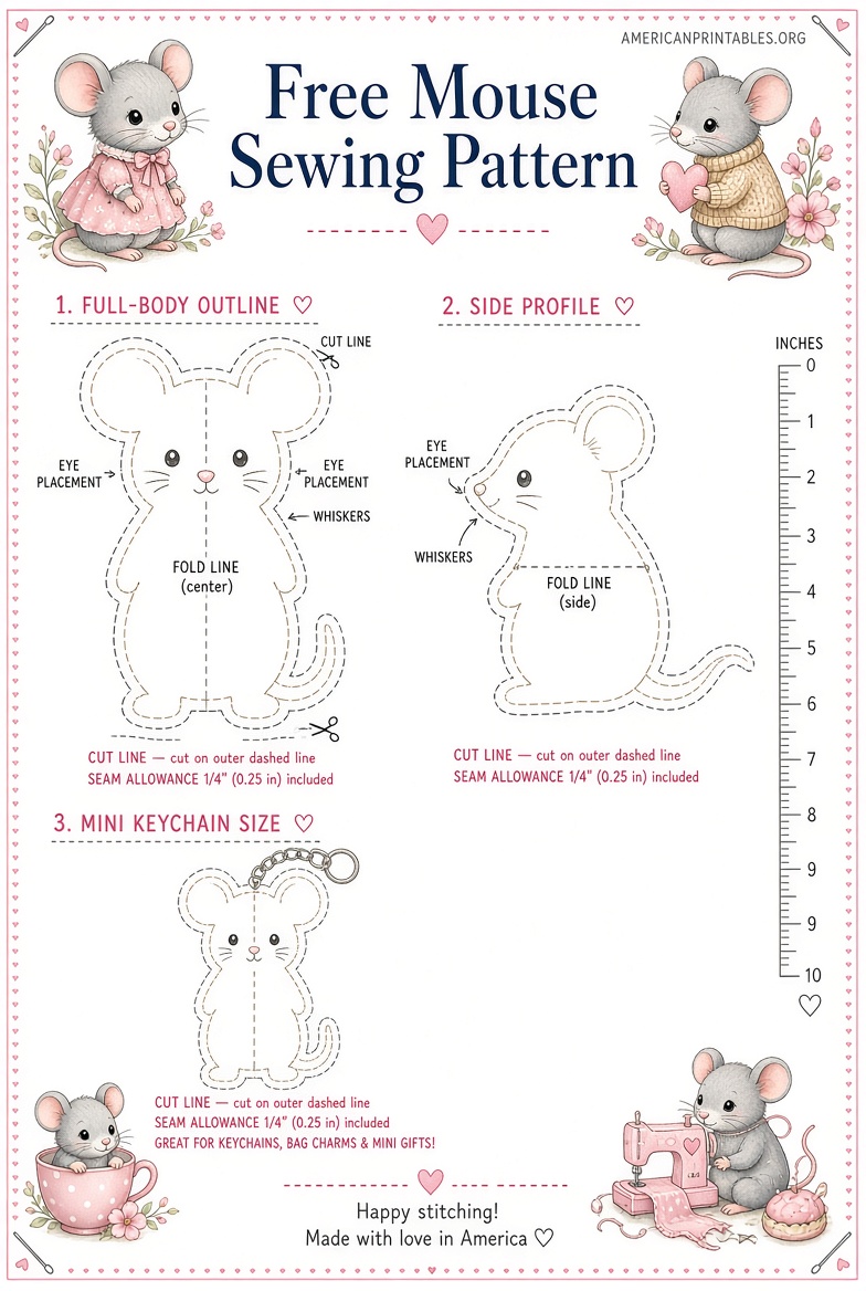 Free Printable Mouse Sewing Patterns (PDF) (3)