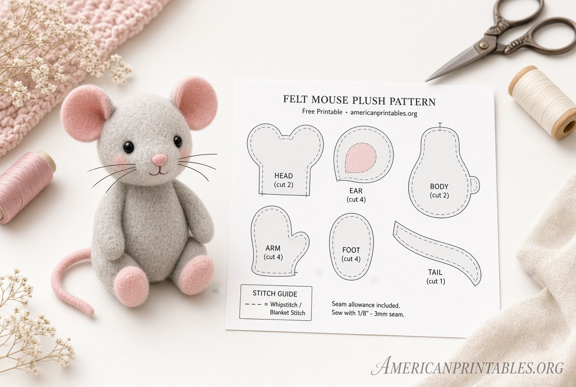 Free Printable Mouse Sewing Patterns (PDF) (4)
