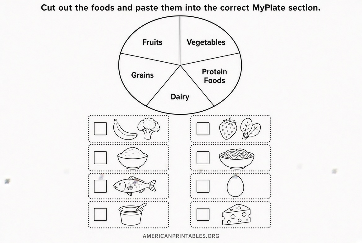 Free Printable MyPlate Worksheets for Kids (1)