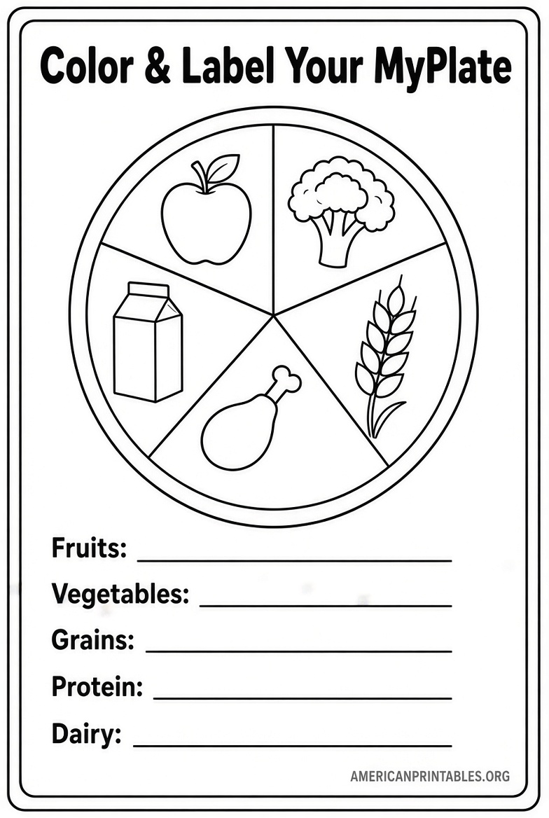 Free Printable MyPlate Worksheets for Kids (2)