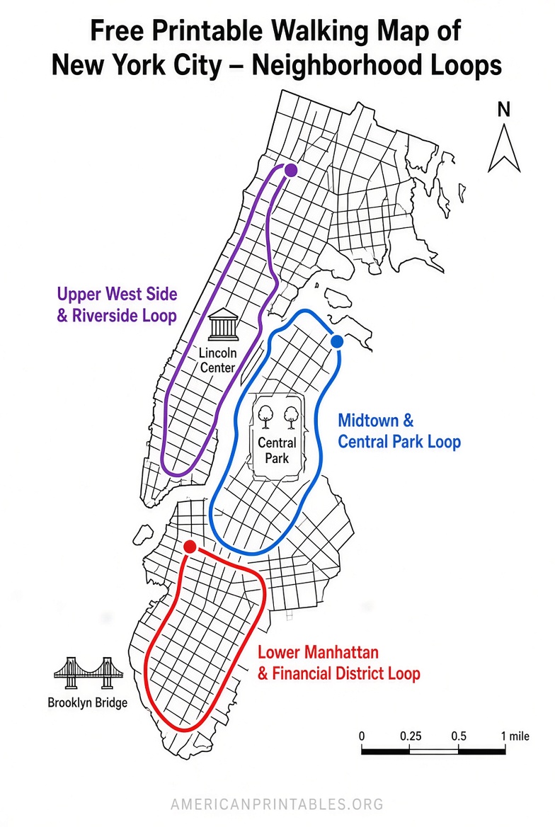 Free Printable NYC Walking Map Official Guides (3)