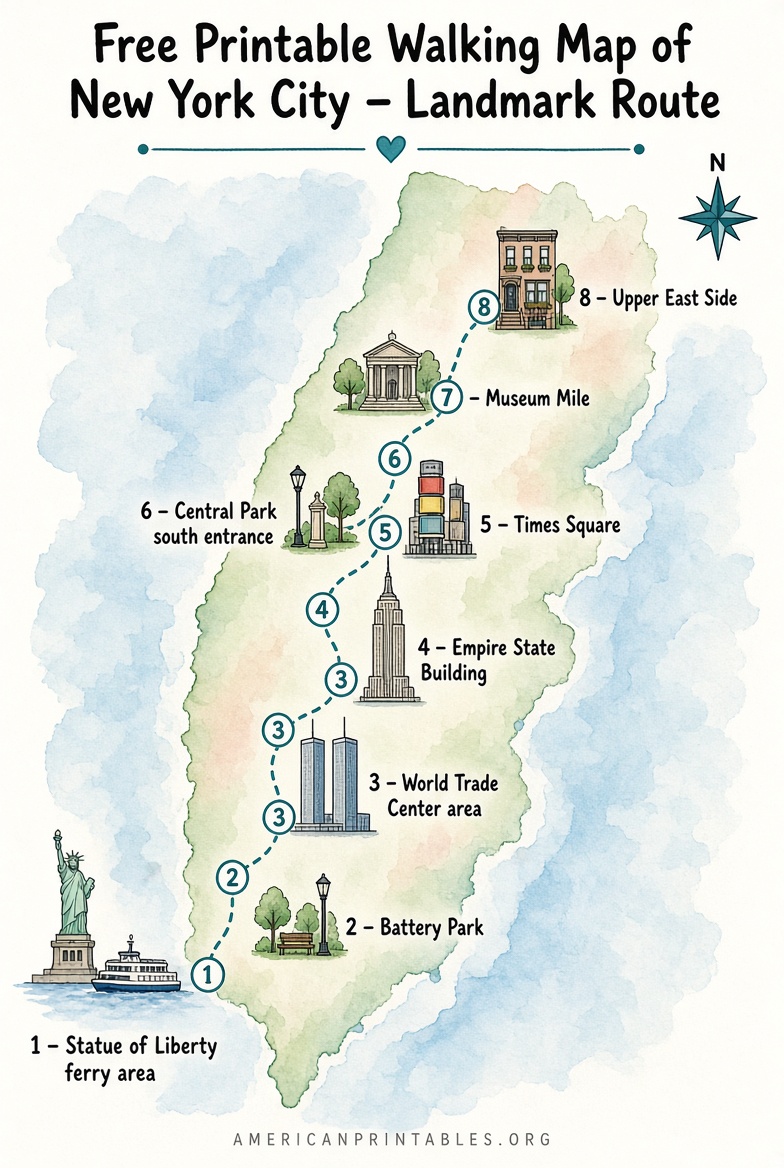 Free Printable NYC Walking Map Official Guides (4)