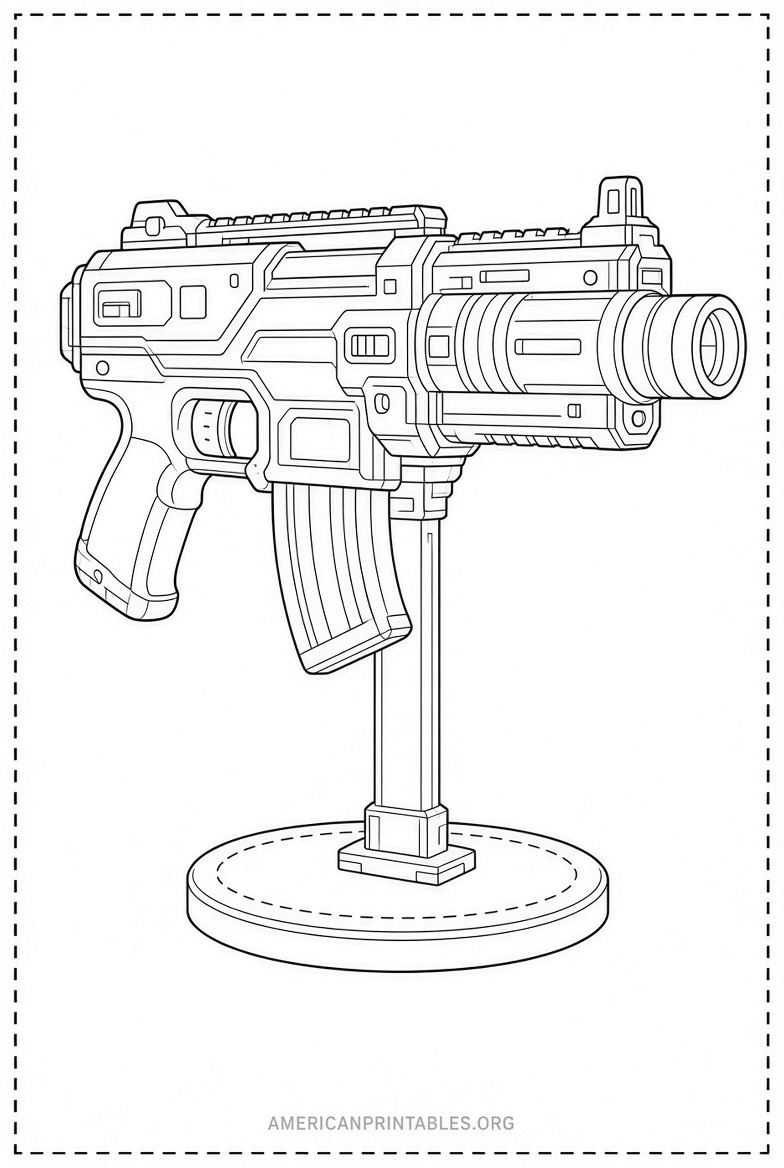 Free Printable Nerf Gun Cake Topper Guide (2)