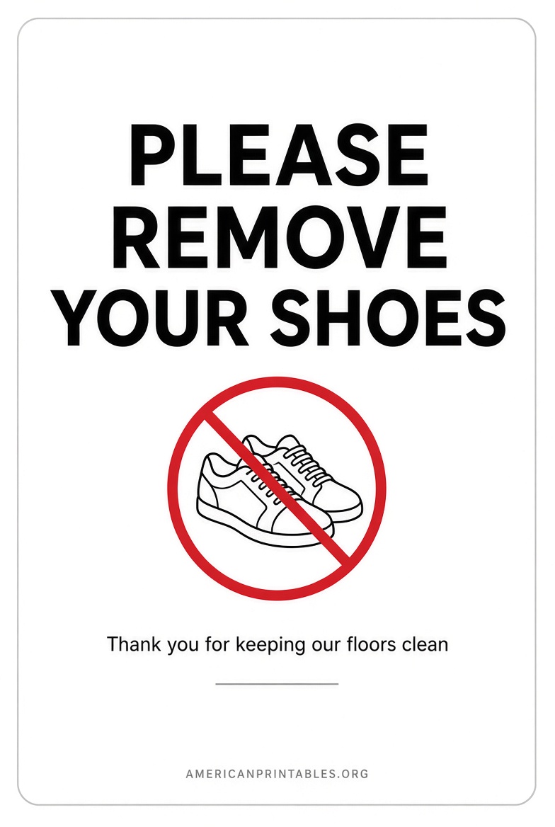 Free Printable No Shoes Sign Download Guide (1)