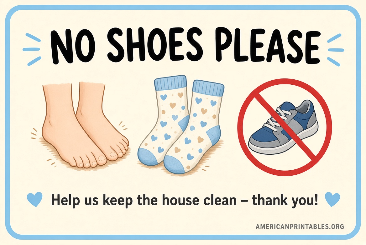Free Printable No Shoes Sign Download Guide (4)