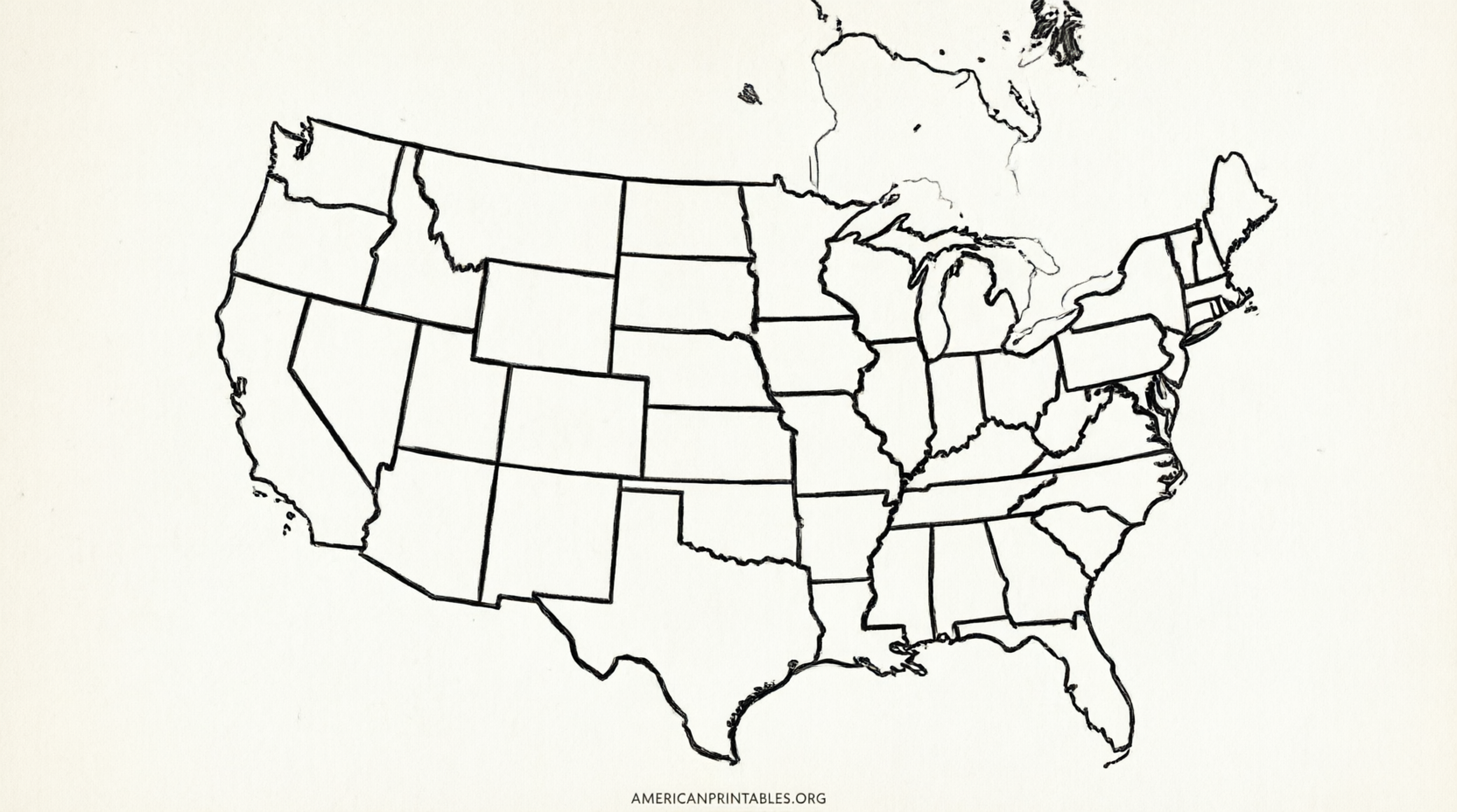 Free Printable North America Map With States & Provinces (2)