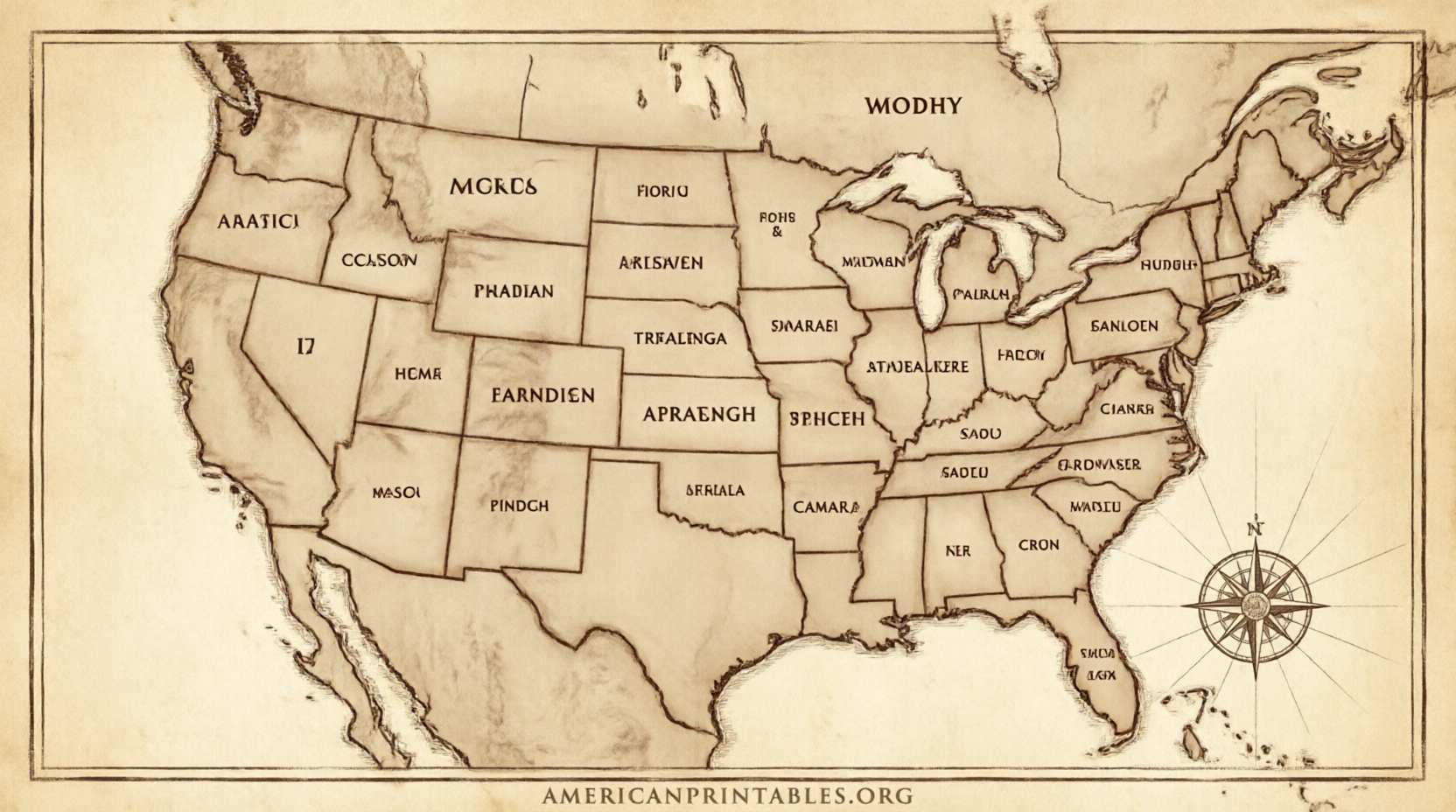 Free Printable North America Map With States & Provinces (3)