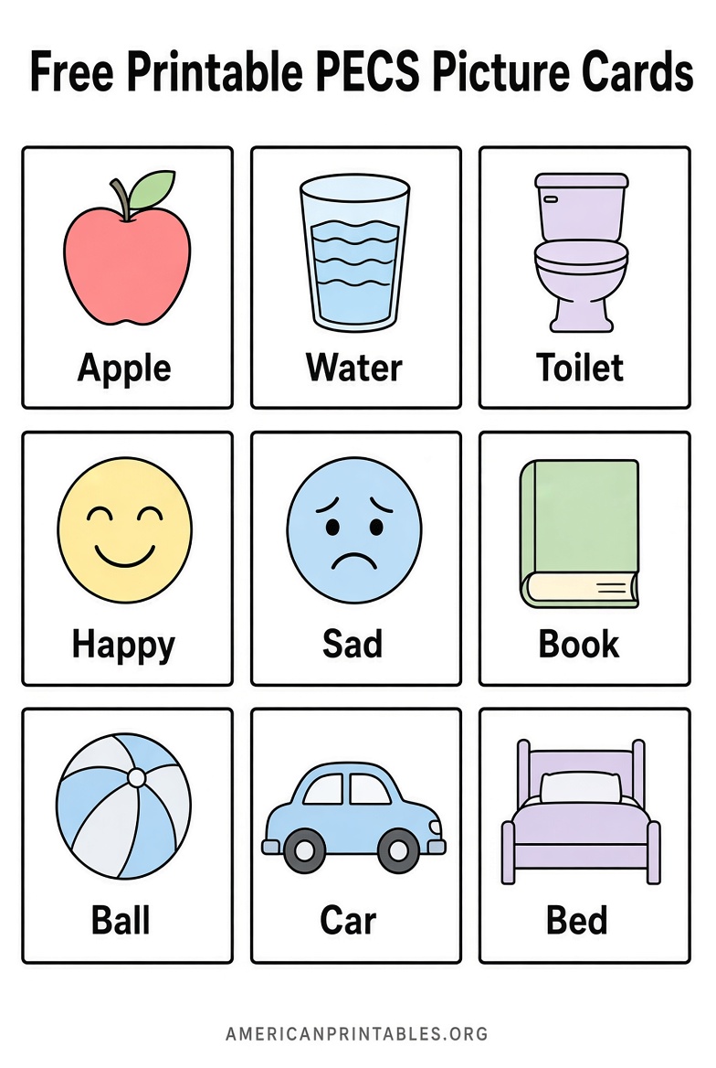 Free Printable PECS Picture Cards for Autism (1)