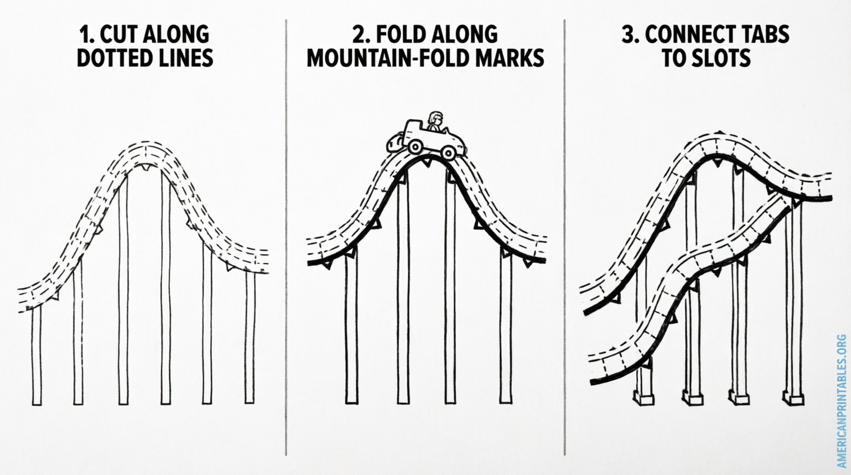 Free Printable Paper Roller Coaster Templates (4)