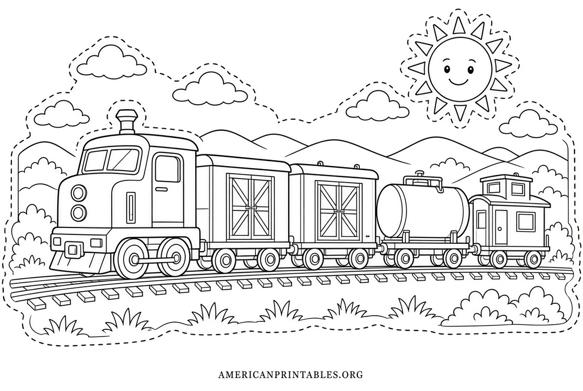 Free Printable Paper Train Cut Out Template (4)