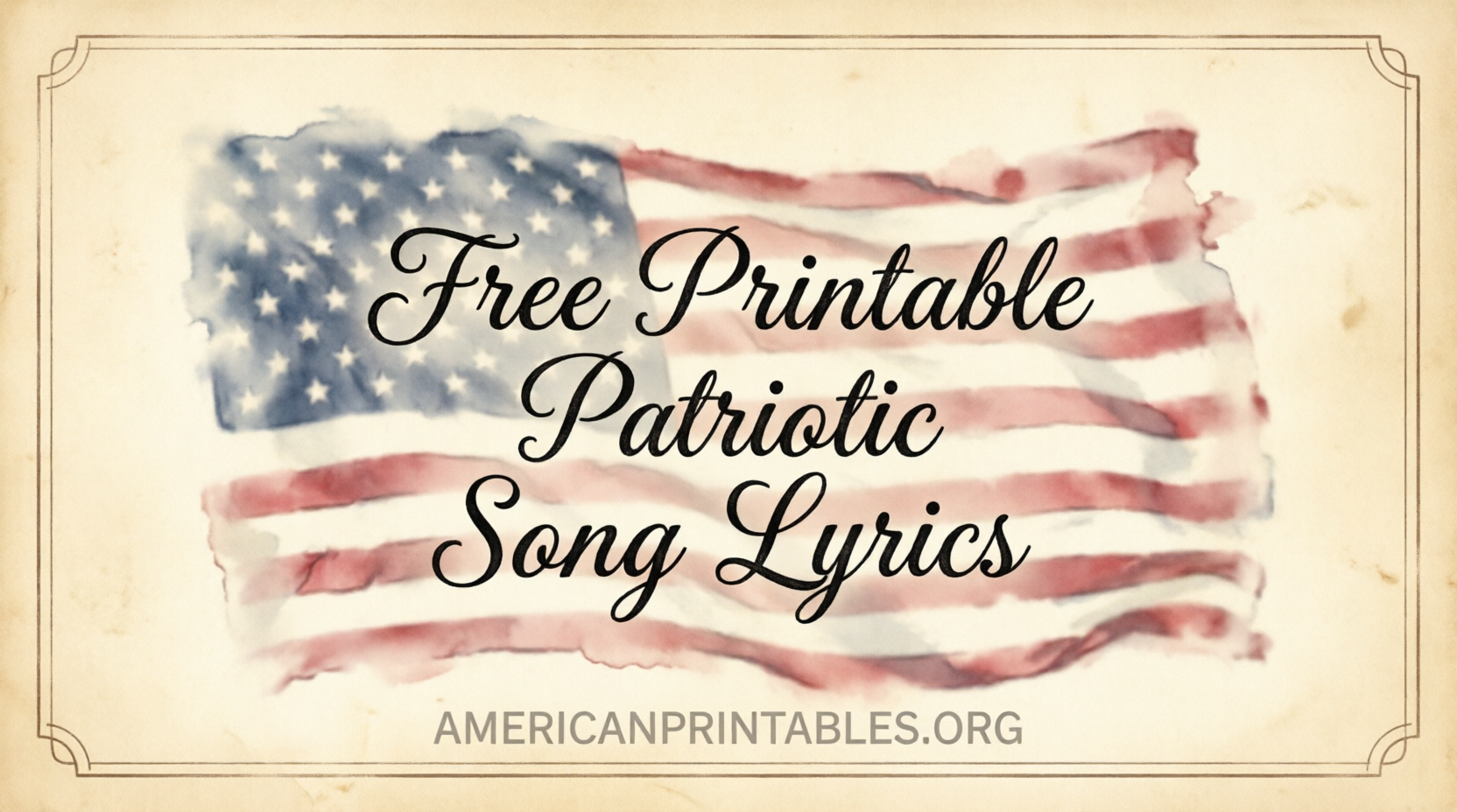 Free Printable Patriotic Song Lyrics (USA) (1)