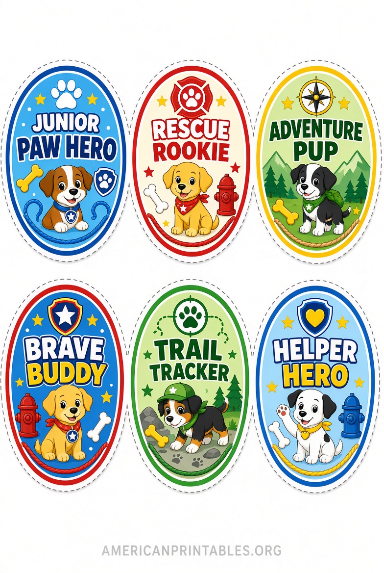 Free Printable Paw Patrol Badges for Kids (1)