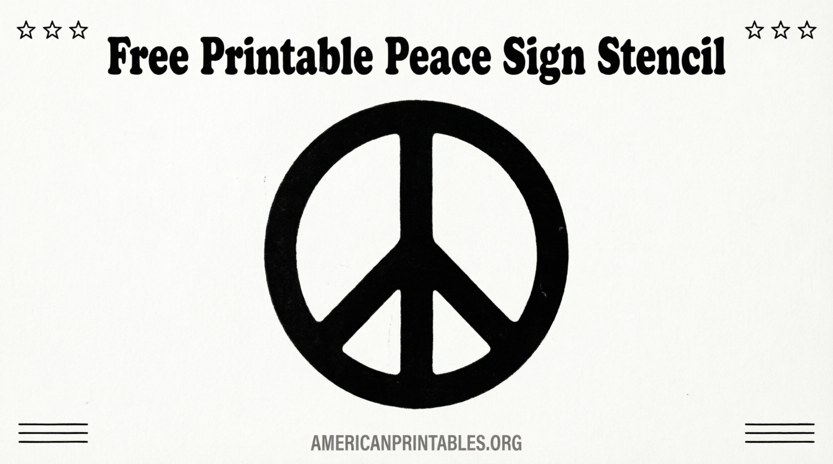 Free Printable Peace Sign Stencil Downloads (3)
