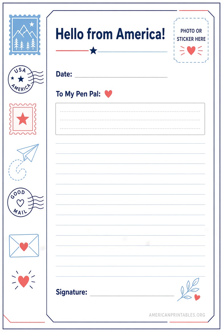Free Printable Pen Pal Letter Templates (1)