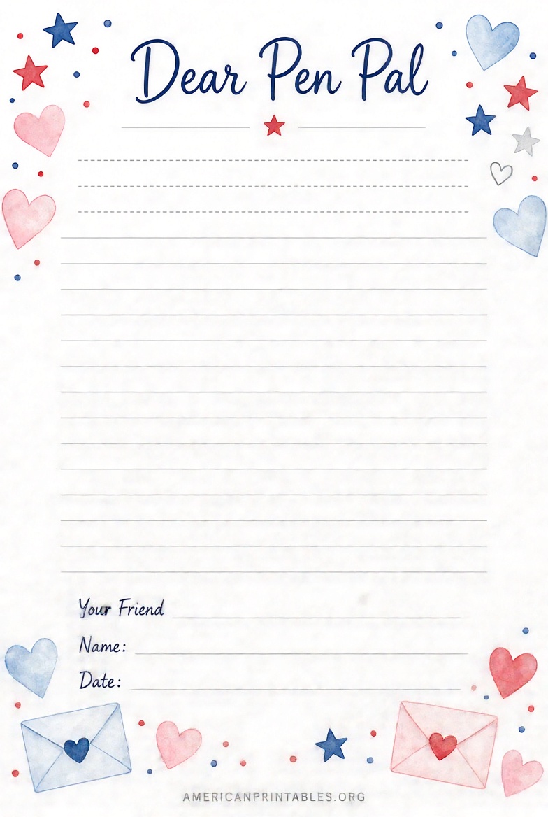Free Printable Pen Pal Letter Templates (4)