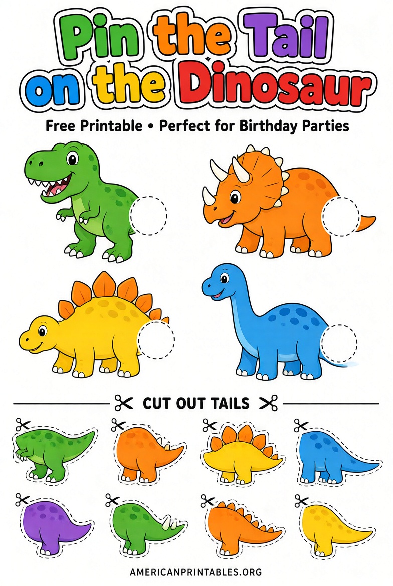 Free Printable Pin the Tail on the Dinosaur (2)