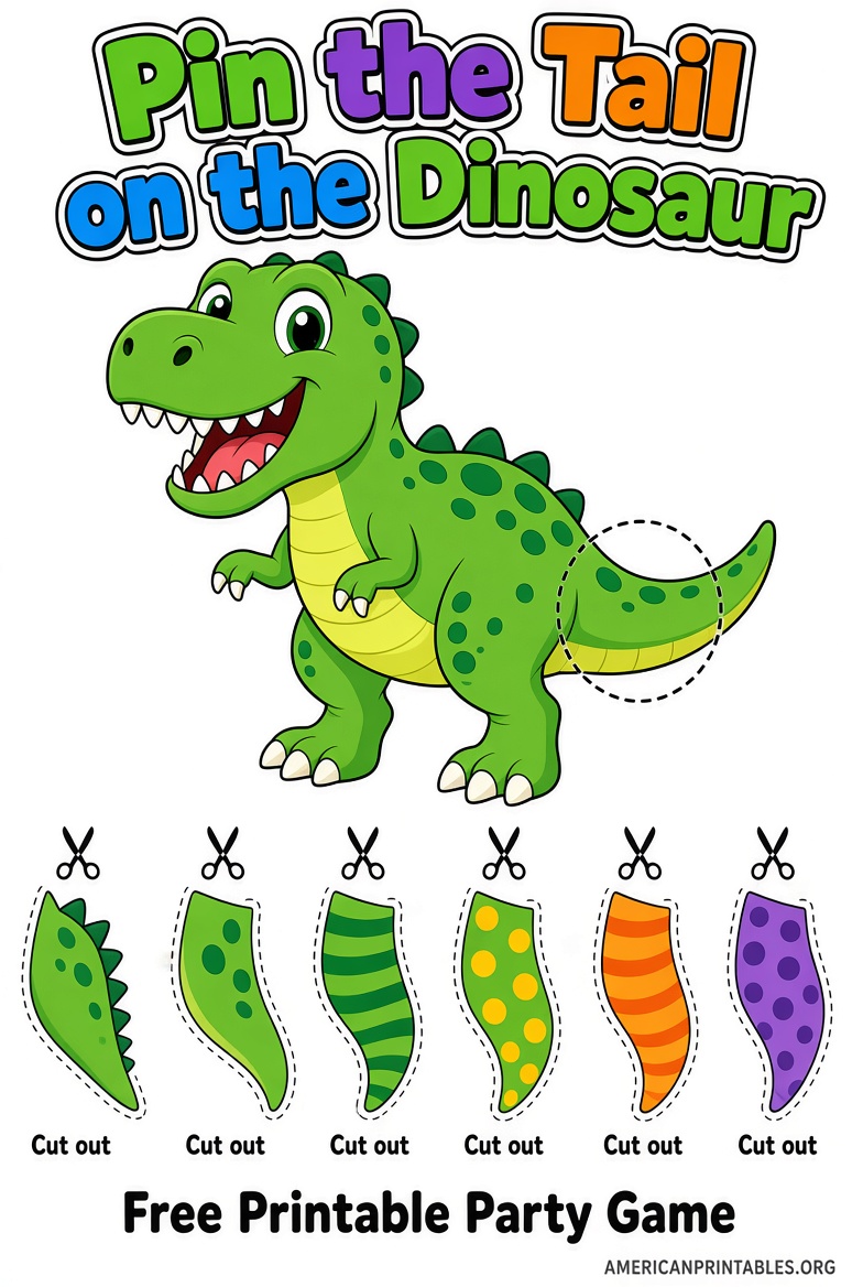Free Printable Pin the Tail on the Dinosaur (4)