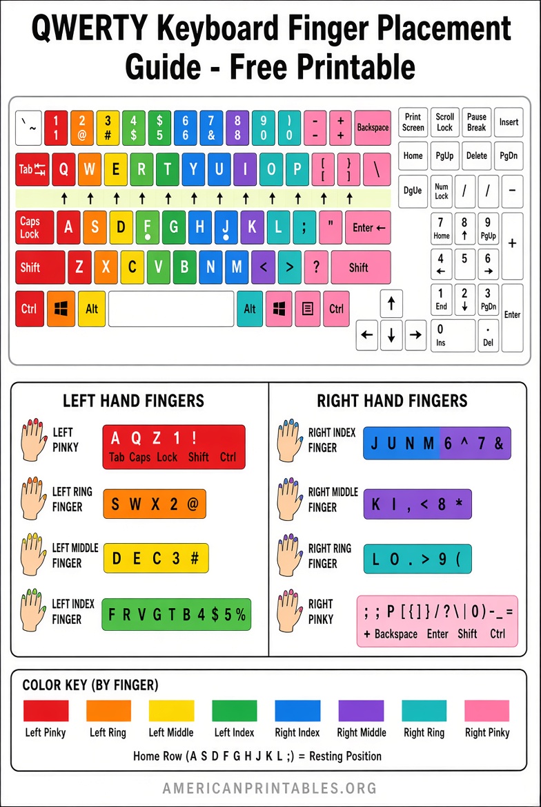 Free Printable QWERTY Keyboard Layout PDF (4)