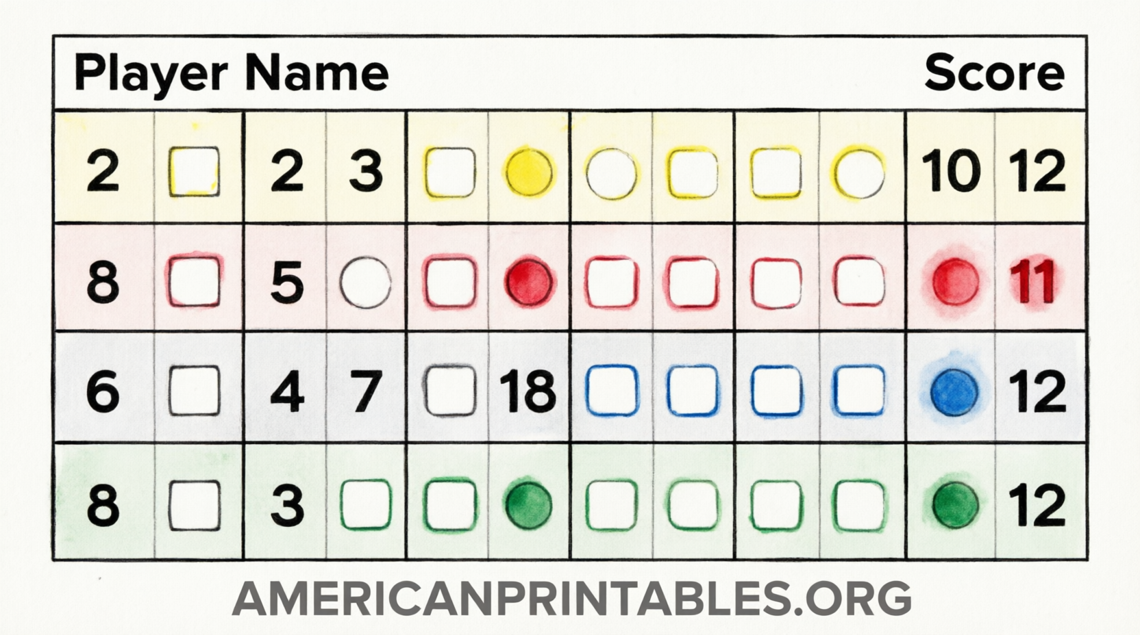 Free Printable Qwixx Score Sheets PDF (1)