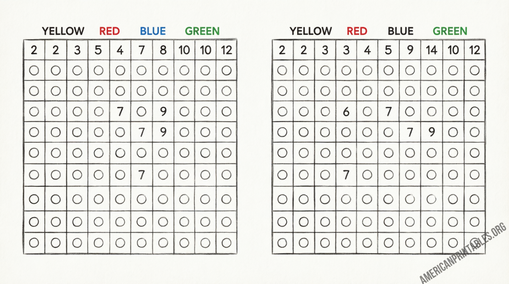 Free Printable Qwixx Score Sheets PDF (2)