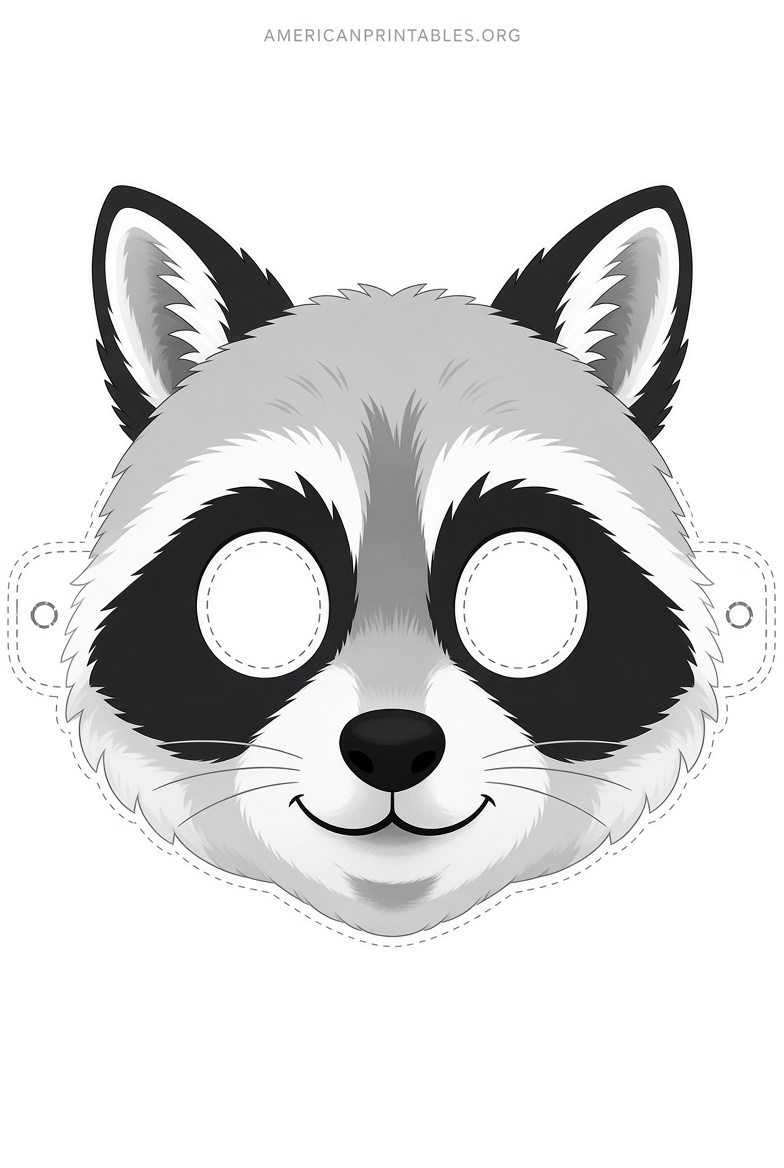 Free Printable Raccoon Mask Template (2)