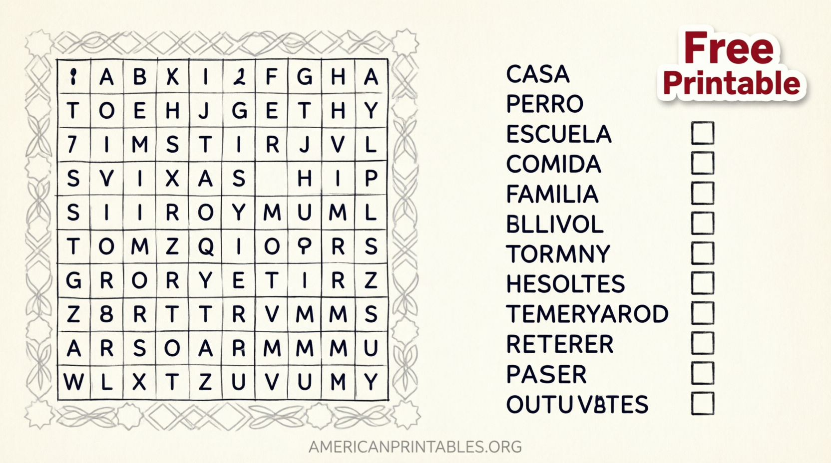 Free Printable Spanish Word Search Puzzles (2)