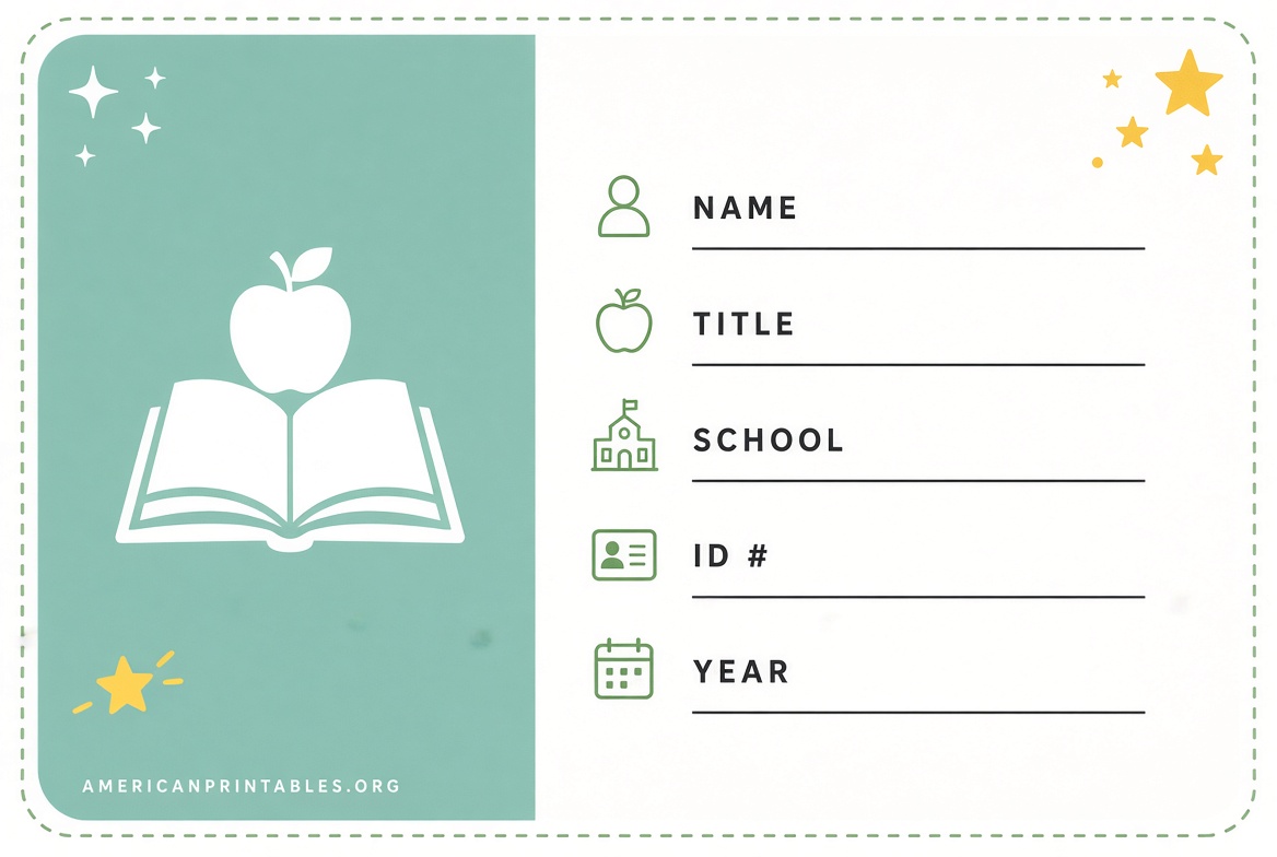 Free Printable Teacher ID Card Templates (USA) (3)