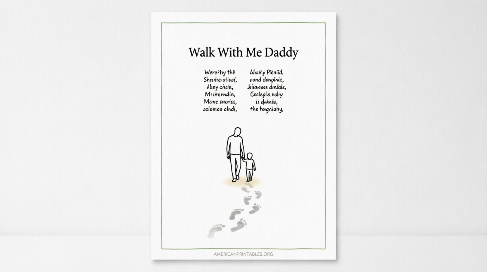Free Printable Walk With Me Daddy Poem (4)