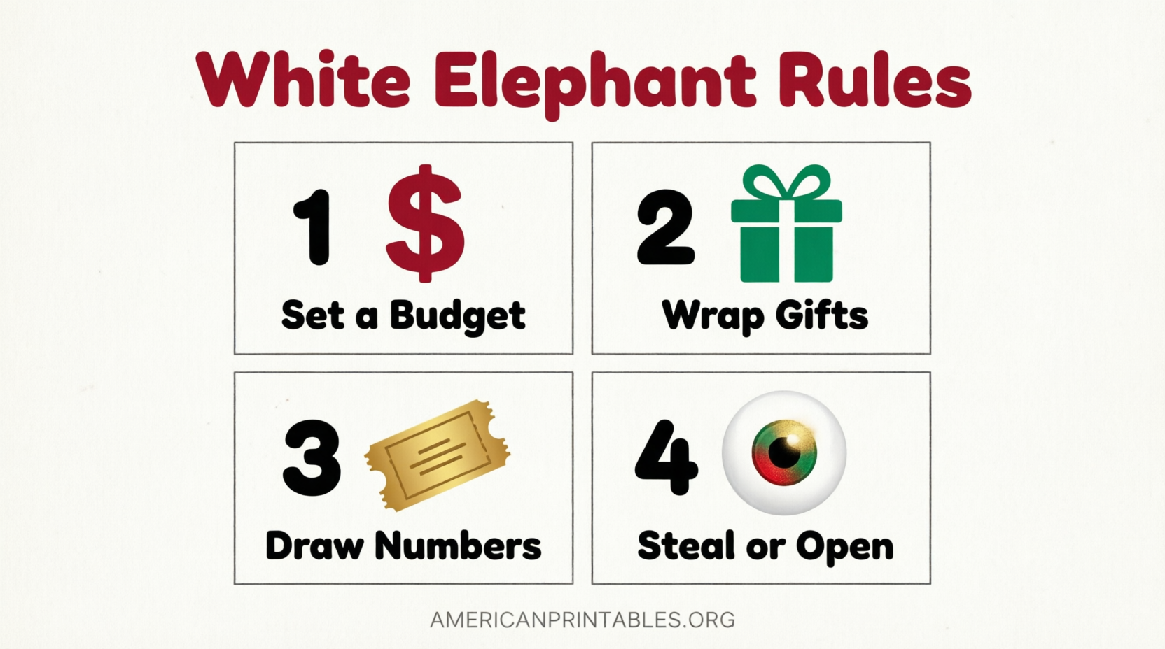 Free Printable White Elephant Rules (PDF) (1)