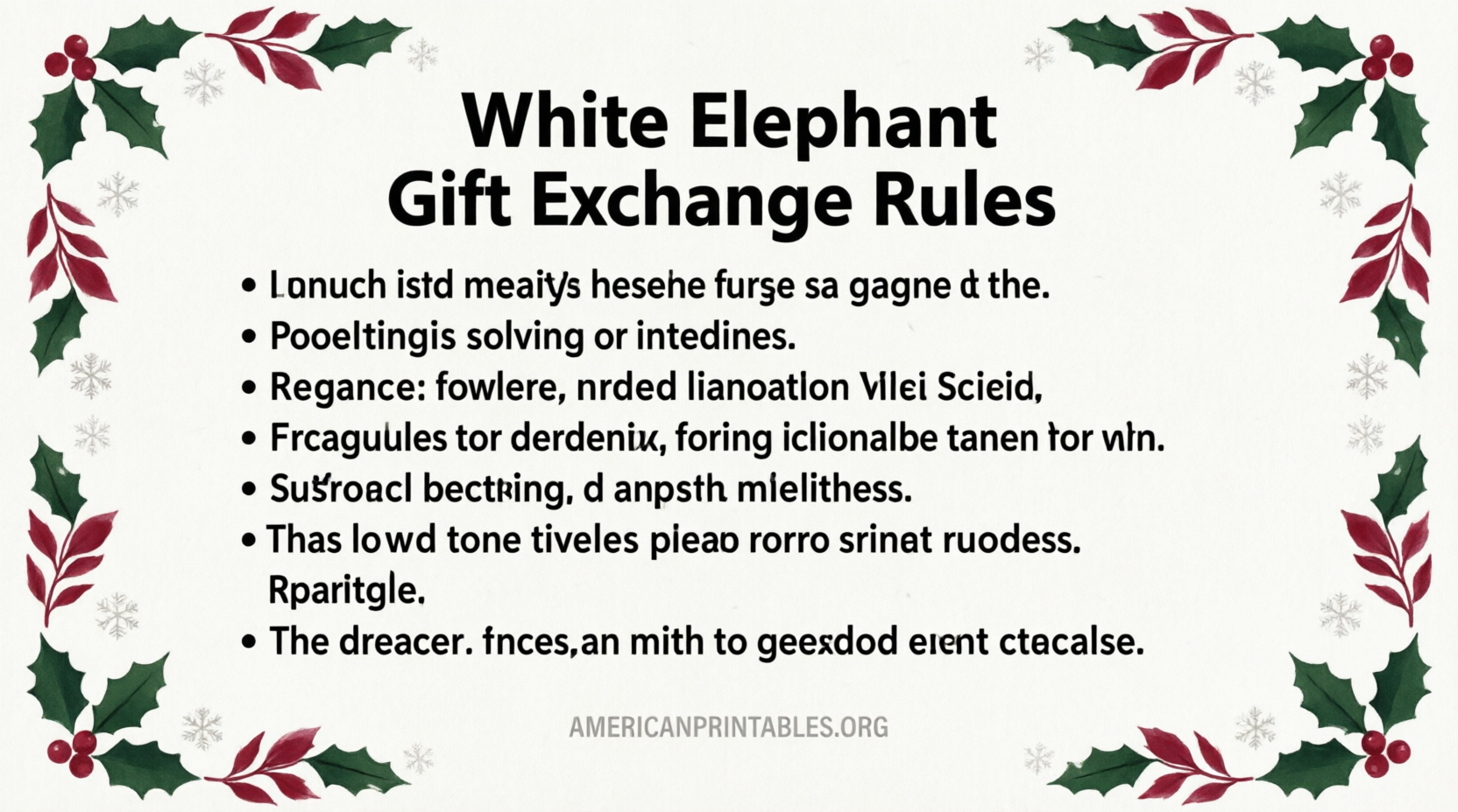 Free Printable White Elephant Rules (PDF) (4)