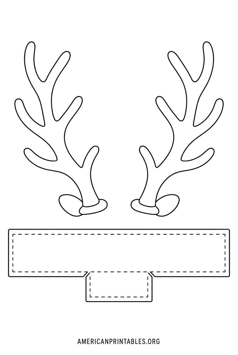 Free Reindeer Antler Headband Printable (1)
