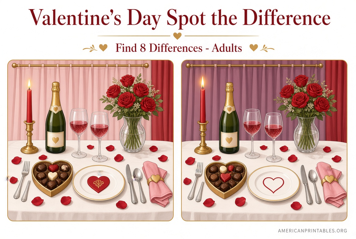 Free Valentine’s Spot the Difference for Adults (1)