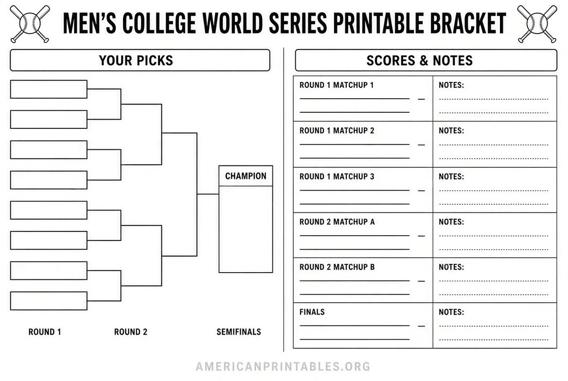 Men's CWS Printable Bracket Free Official Guide (2)