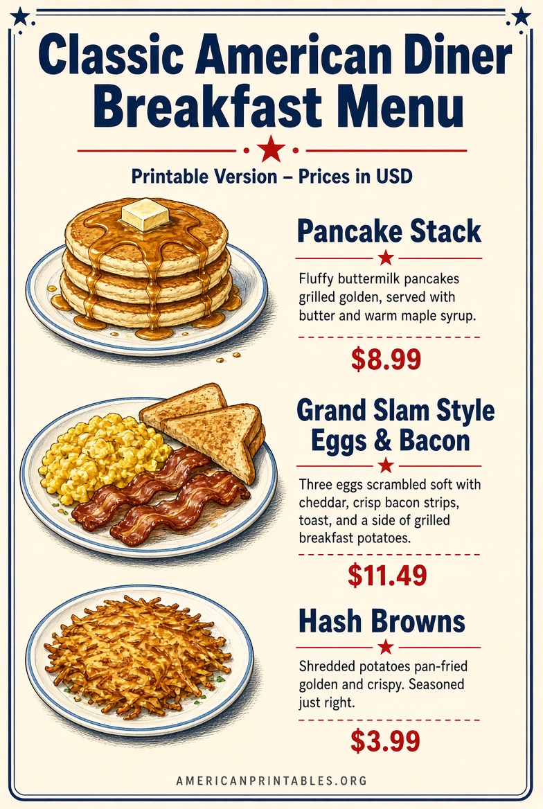 Printable Denny’s Menu With Prices & Pictures (1)