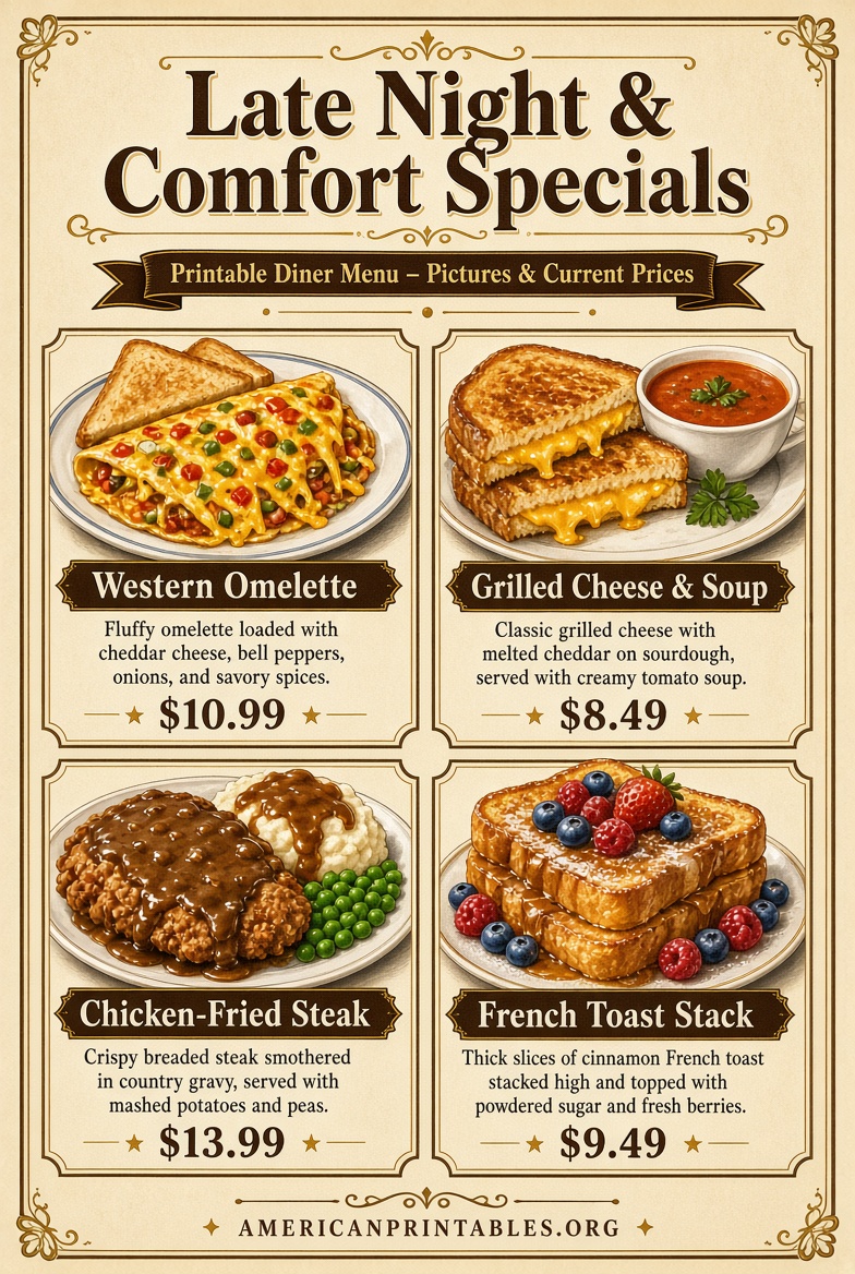 Printable Denny’s Menu With Prices & Pictures (2)