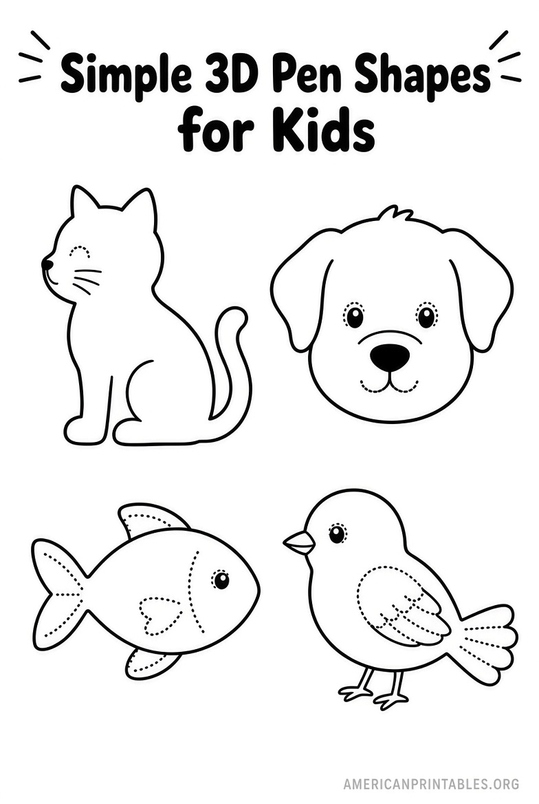 Printable Easy 3D Pen Templates for Beginners (4)