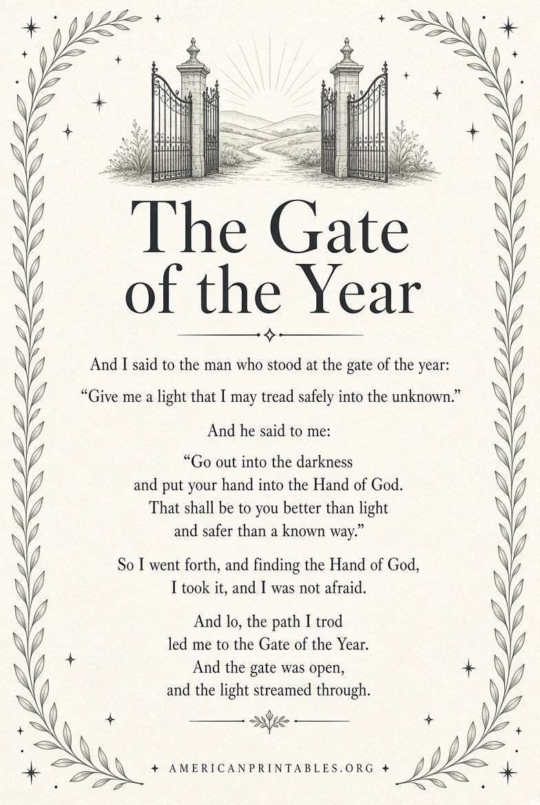Printable Gate of the Year Full Poem Free (1)