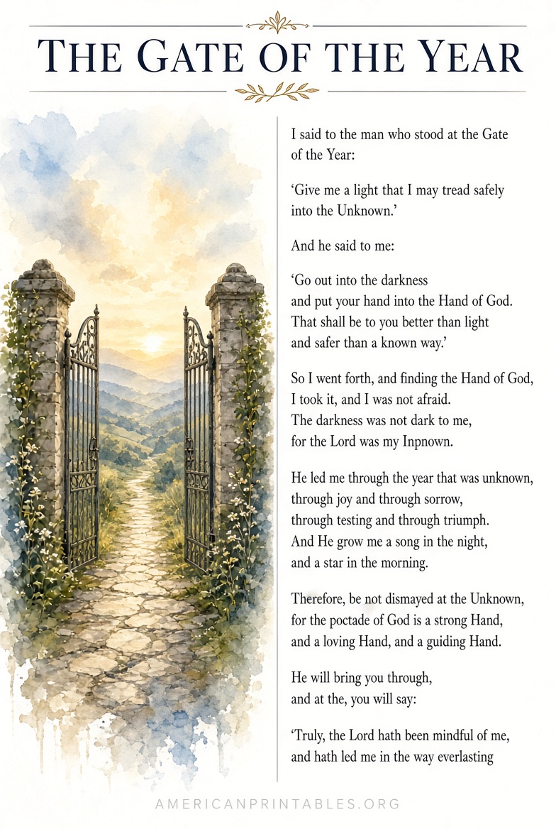 Printable Gate of the Year Full Poem Free (2)