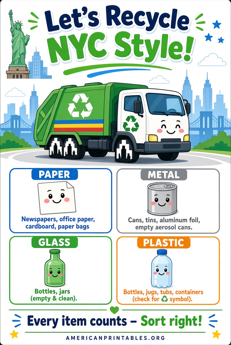 Printable NYC Recycling Poster Free Official Downloads (6)