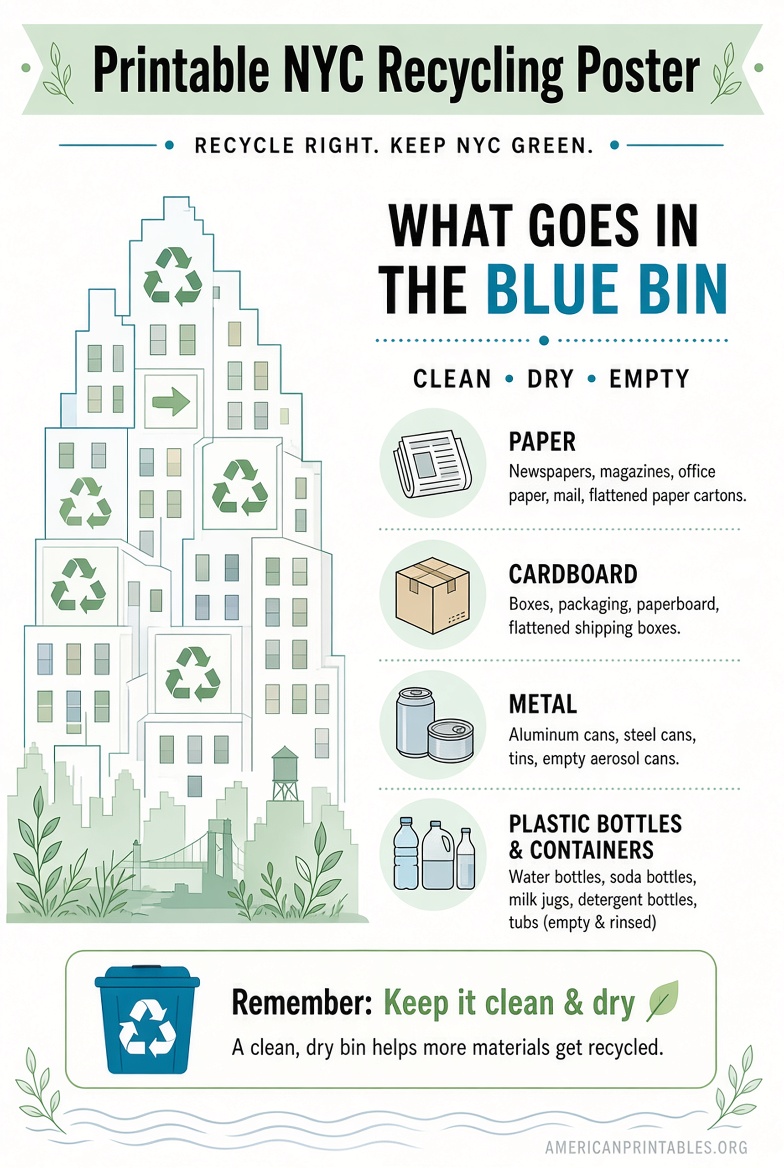 Printable NYC Recycling Poster Free Official Downloads (7)